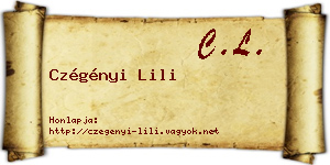 Czégényi Lili névjegykártya